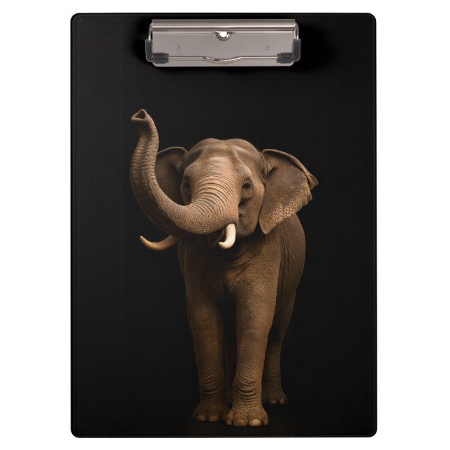 Black 4 Luxe Clipboard, Mighty Elephant Clipboard (Front)