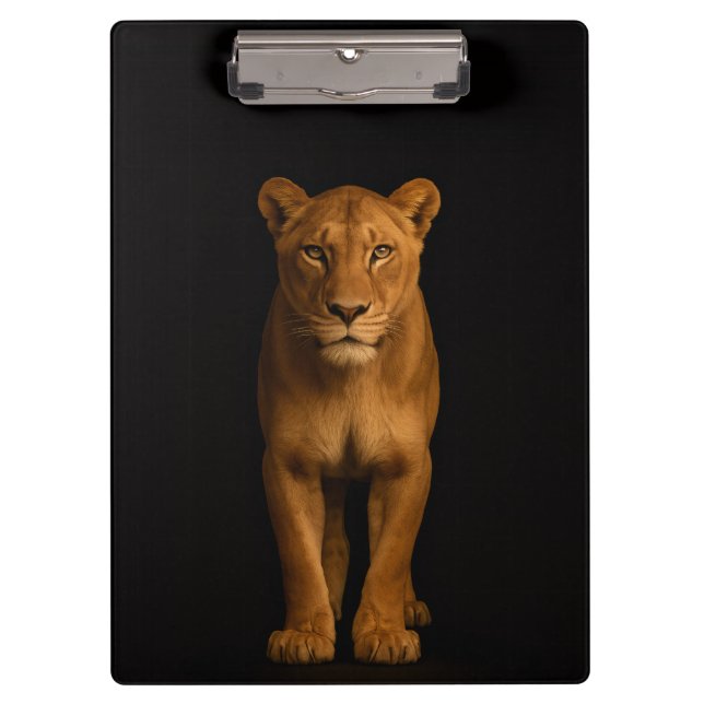 Black 4 Luxe Clipboard, Noble Lioness Clipboard (Front)