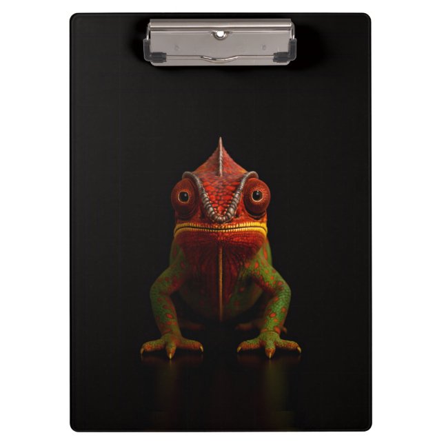 Black 4 Luxe Clipboard, Panther Chameleon Clipboard (Front)
