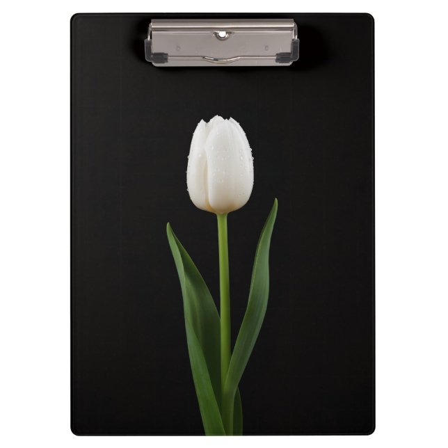 Black 4 Luxe Clipboard, Pearl White Tulip Clipboard (Front)