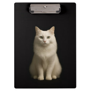 Black 4 Luxe Clipboard, Turkish Angora Cat Clipboard