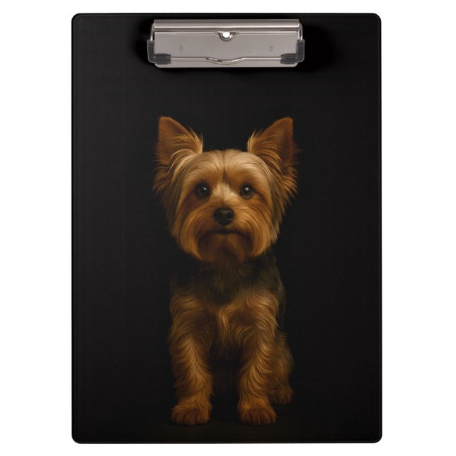 Black 4 Luxe Clipboard, Yorkshire Terrier Clipboard (Front)