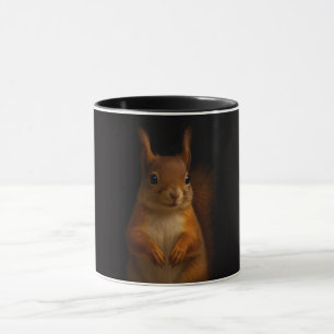 Black 4 Luxe Combo Mug with Red Squirrel