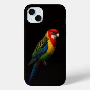Black 4 Luxe, Eastern Rosella Parrot iPhone 15 Mini Case
