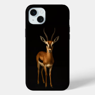 Black 4 Luxe, Elegant Gazella iPhone 15 Plus Mini Case