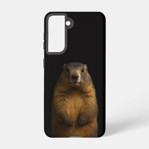 Black 4 Luxe Galaxy S21 Case, Fluffy Marmot Samsung Galaxy Case