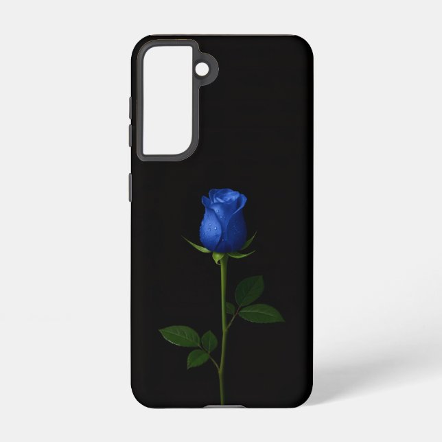 Black 4 Luxe  Galaxy S21 Case, Midnight Blue Rose Samsung Galaxy S21 Case (Back)