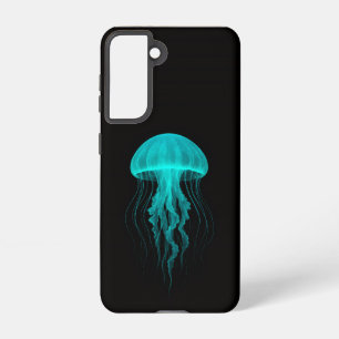 Black 4 Luxe Galaxy S21 Case, Neon Green Jellyfish Samsung Galaxy Case