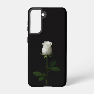 Black 4 Luxe  Galaxy S21 Case, Pure White Rose Samsung Galaxy Case