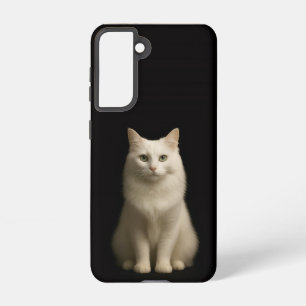 Black 4 Luxe  Galaxy S21 Case, Turkish Angora Cat Samsung Galaxy Case