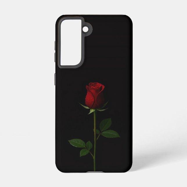 Black 4 Luxe  Galaxy S21 Case, Velvet Red Rose Samsung Galaxy S21 Case (Back)