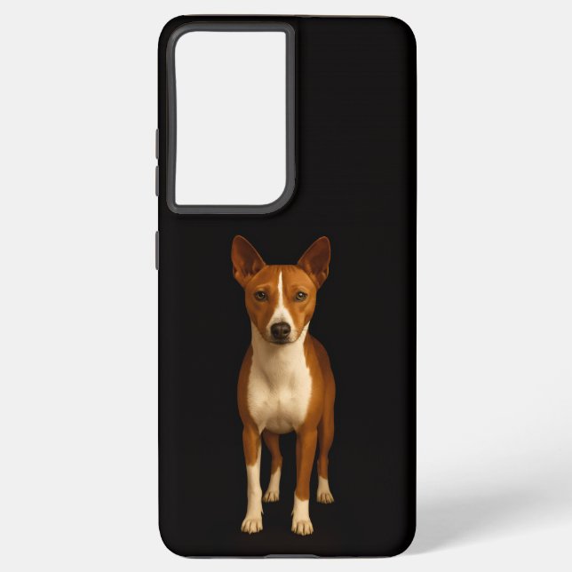 Black 4 Luxe Galaxy S21 Plus, Classy Basenji Dog Samsung Galaxy S21+ Case (Back)