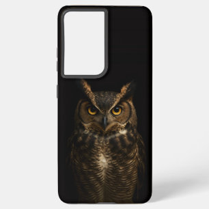 Black 4 Luxe Galaxy S21 Plus, Golden Eye Owl Samsung Galaxy Case