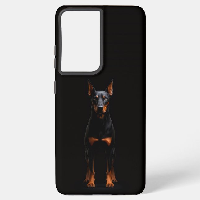 Black 4 Luxe Galaxy S21 Plus, Guardian Doberman Samsung Galaxy S21+ Case (Back)