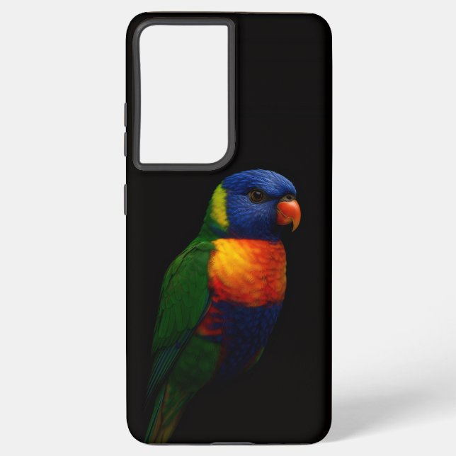 Black 4 Luxe Galaxy S21 Plus, Lorikeet Parrot Samsung Galaxy S21+ Case (Back)