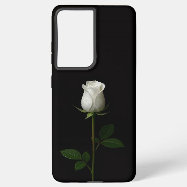 Black 4 Luxe Galaxy S21 Plus, Pure White Rose Samsung Galaxy S21+ Case (Back)