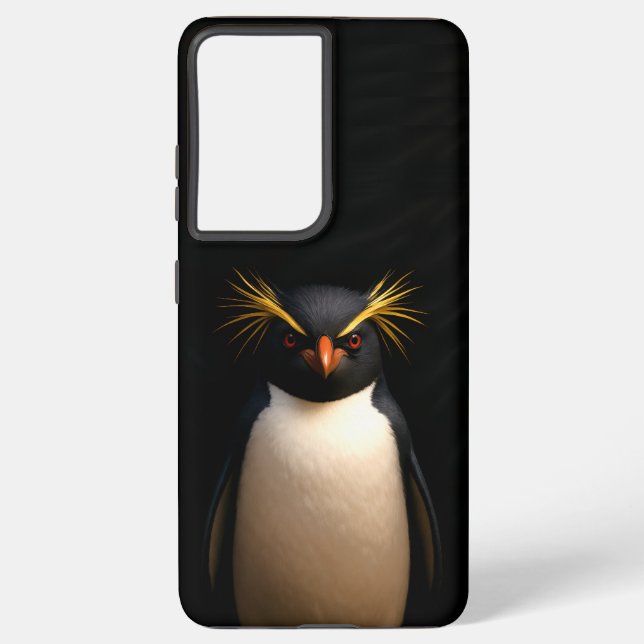 Black 4 Luxe Galaxy S21 Plus, Rockhopper Penguin Samsung Galaxy S21+ Case (Back)
