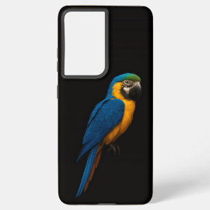 Black 4 Luxe Galaxy S21 Ultra, Blue Yellow Macaw Samsung Galaxy Case