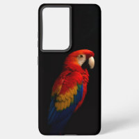 Black 4 Luxe Galaxy S21 Ultra Case, Scarlet Parrot