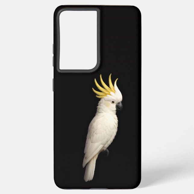 Black 4 Luxe Galaxy S21 Ultra, Crested Cockatoo Samsung Galaxy S21 Ultra Case (Back)