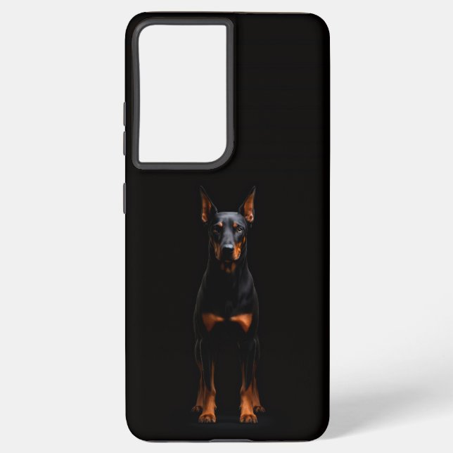 Black 4 Luxe Galaxy S21 Ultra, Guardian Doberman Samsung Galaxy S21 Ultra Case (Back)