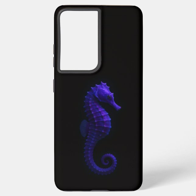 Black 4 Luxe Galaxy S21 Ultra, Violet Seahorse Samsung Galaxy S21 Ultra Case (Back)