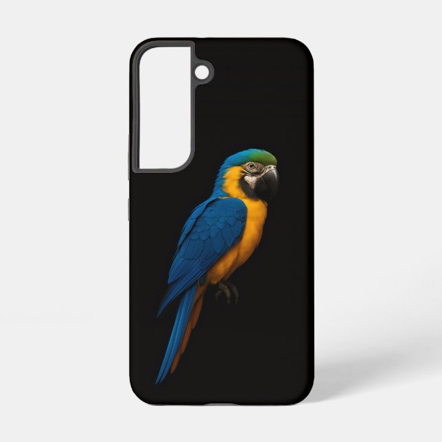 Black 4 Luxe Galaxy S22 Case, Blue Yellow Macaw Samsung Galaxy S22 Case (Back)