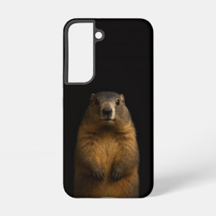 Black 4 Luxe Galaxy S22 Case, Fluffy Marmot Samsung Galaxy Case