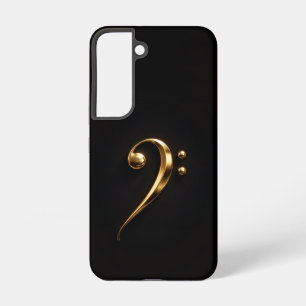 Black 4 Luxe Galaxy S22 Case, Golden Bass Clef Samsung Galaxy Case
