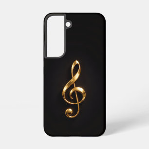 Black 4 Luxe Galaxy S22 Case, Golden Treble Clef Samsung Galaxy Case
