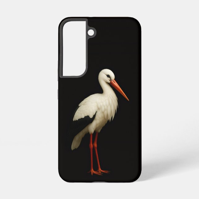 Black 4 Luxe Galaxy S22 Case, Graceful Stork Samsung Galaxy S22 Case (Back)