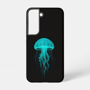 Black 4 Luxe Galaxy S22 Case, Neon Green Jellyfish Samsung Galaxy Case