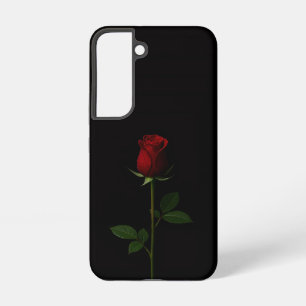 Black 4 Luxe Galaxy S22 Case, Velvet Red Rose Samsung Galaxy Case