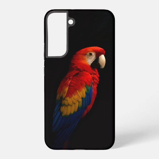 Black 4 Luxe Galaxy S22 Plus Case, Scarlet Parrot Samsung Galaxy S22+ Case (Back)