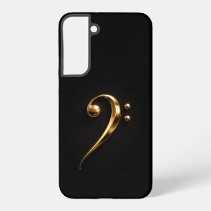 Black 4 Luxe Galaxy S22 Plus, Golden Bass Clef Samsung Galaxy Case