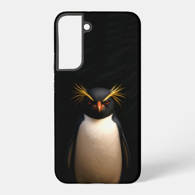 Black 4 Luxe Galaxy S22 Plus, Rockhopper Penguin Samsung Galaxy S22+ Case (Back)