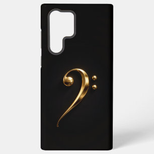 Black 4 Luxe Galaxy S22 Ultra, Golden Bass Clef Samsung Galaxy Case