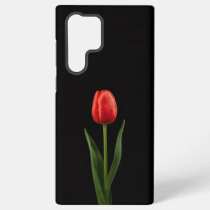 Black 4 Luxe Galaxy S22 Ultra, Ruby Red Tulip Samsung Galaxy Case