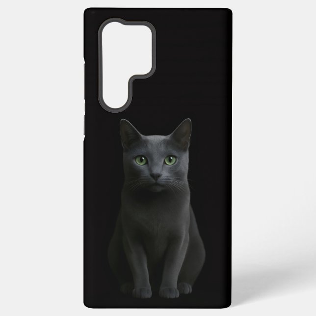 Black 4 Luxe Galaxy S22 Ultra, Russian Blue Cat Samsung Galaxy S22 Ultra Case (Back)