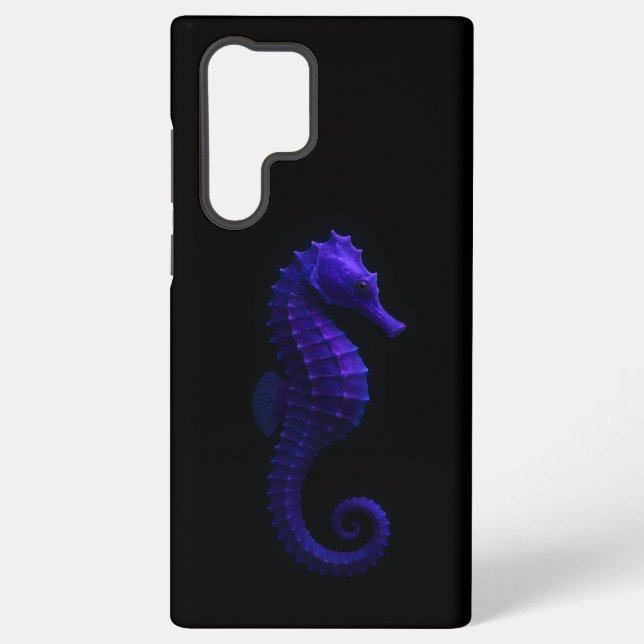Black 4 Luxe Galaxy S22 Ultra, Violet Seahorse Samsung Galaxy S22 Ultra Case (Back)
