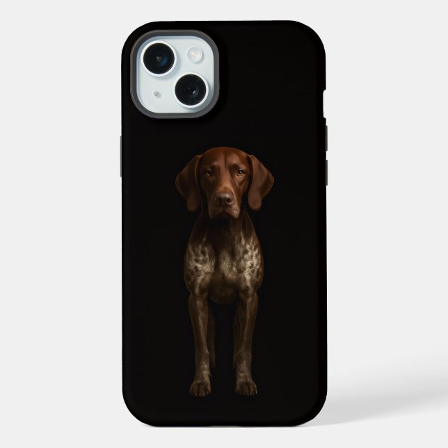 Black 4 Luxe, German Pointer Dog iPhone 15 Plus Case (Back)