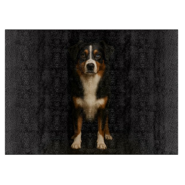 Black 4 Luxe Glass board Aussie Shepherd (Front)