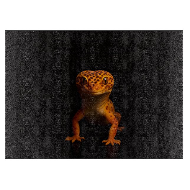 Black 4 Luxe Glass board Gecko Leopard Lizard (Front)