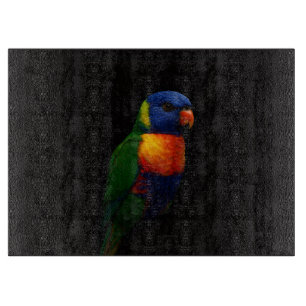 Black 4 Luxe Glass board Rainbow Lorikeet Parrot