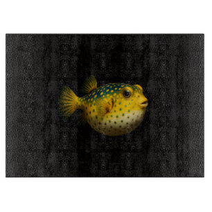 Black 4 Luxe Glass board Yellow Pufferfish