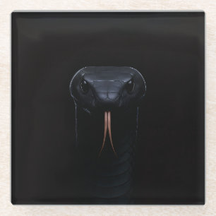 Black 4 Luxe Glass coaster, Black Mamba Coaster