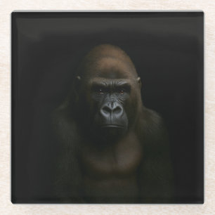 Black 4 Luxe Glass coaster, Gorilla Coaster