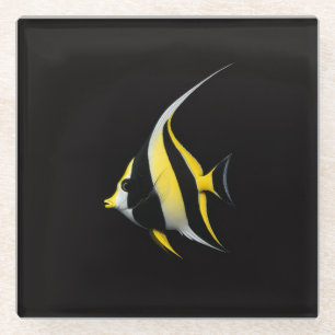 Black 4 Luxe Glass coaster, Moorish Idol Coaster