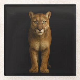 Black 4 Luxe Glass coaster, Silent Prime Puma Coaster
