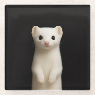 Black 4 Luxe Glass coaster, Stylish Ermine Coaster